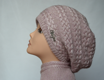 Берет и шарф из шерсти Vizio 5380 розовый