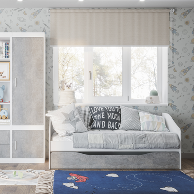 Кровать детская Паскаль белый/цемент светлый