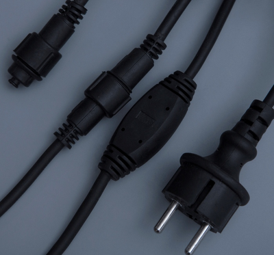 Гирлянда занавес уличная 2 х 6м, 1440LED, каучук, 3W IP65, 220V, свечение белое