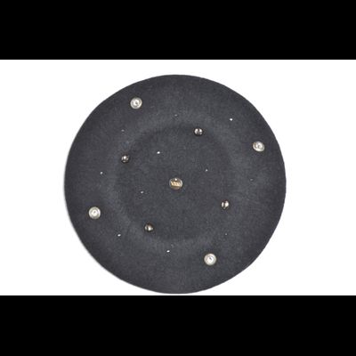 Vizio берет 3633 черный фетровый женский Италия