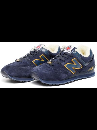 New Balance 574 Blue Yellow с мехом
