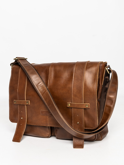 Кожаная мужская сумка Madruzzo Premium brown (арт. 
5068-63)