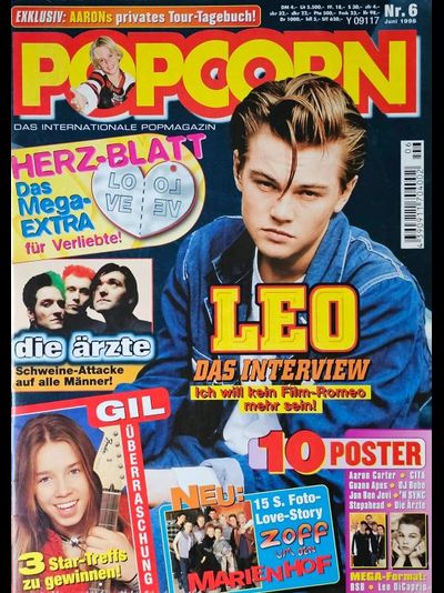 Popcorn Magazine Juni 1998 Leonardo DiCaprio, Aaron Carter, N Sync, Die Arzte, Bon Jovi, DJ Bobo, Gu