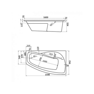 Акриловая ванна SANTEK МАЙОРКА XL 160х95 правая с каркасом