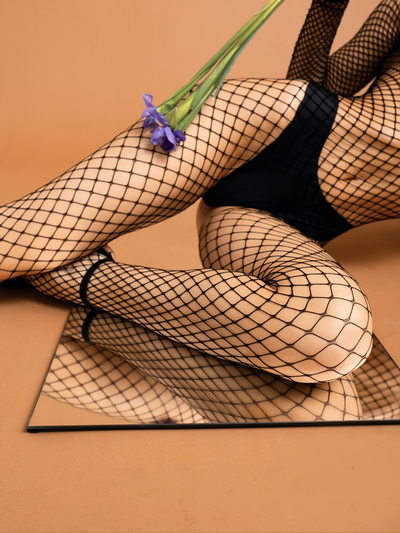 06730S/XXL Базовый черный боди-комбинезон в среднюю сетку (Impulse) LeFrivole