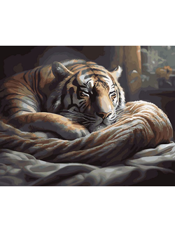 Картина по номерам OK11396 Эксклюзив!!! Спящий тигр