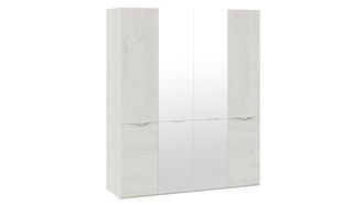 Шкаф комбинированный с 2 глухими и 2 зеркальными дверями «Либерти» - СМ-297.07.442 Дуб крафт белый