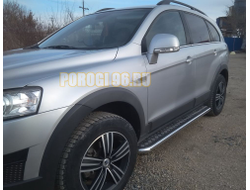 Пороги с накладным листом d53 для Chevrolet Captiva (2012-...)