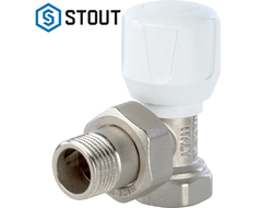 Клапан (вентиль) ручной терморегулирующий ручной STOUT SVR угловой. Купить в Новосибирске. АС-ГРУПП
