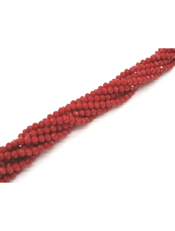 Бусины стеклянные граненные "Рондель", 2 мм, цвет красный керамика (С340)