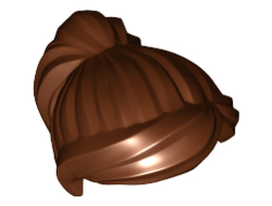 Minifigure, Hair Female Ponytail and Swept Sideways Fringe, Reddish Brown (87990 / 4636983 / 6093515)