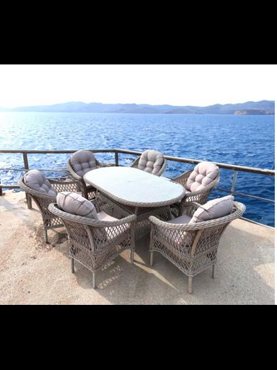 Комплект плетеной мебели T217/LV-217 Beige (6+1)