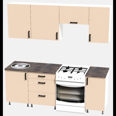 Кухня Эконом 1,5 метра (1100х400) Цвет: Фон бежевый/Фон бежевый