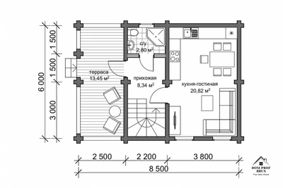 Уютная Деревянная Дача "Ласточка": Компактность и Комфорт 89 м²