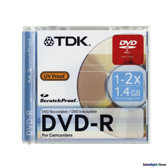 Диск TDK DVD-R  Scratchproof 60 min для видеокамеры 1-2х UV-Proof