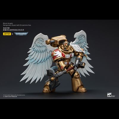 Сангвинарный гвардеец Кровавых Ангелов (Warhammer 40k) - КОЛЛЕКЦИОННАЯ ФИГУРКА 1/18 Blood Angels Sanguinary Guard with Encarmine  Axe (JT6250) - JOYTOY