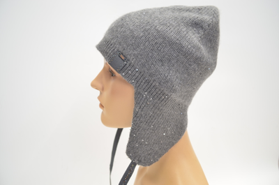 Шапка ушанка Vizio 1704 UL серая кашемир