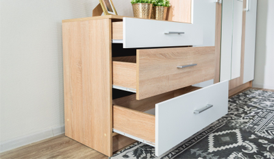 Комод Алёна 3 ящ Дуб сонома/Белый