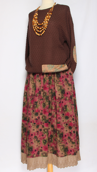 Джемпер ХЛОПОК СОТЫ "НАШИВКИ" L-858 черный, шоколад, бежевый, винный до р.52