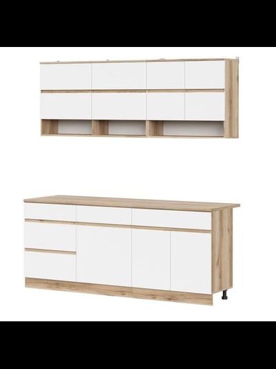 Брауни 2 кухонный гарнитур Дуб Делано/Белый