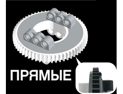 Technic Turntable 60 Tooth with White Top with Straight Teeth 18939 / 88738, Light Bluish Gray (18939c03)