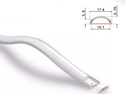 Профиль гибкий алюминиевый накладной 2000х17,4х5,76мм