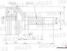 ШРУС наружный [21х30] Renault Clio Symbol Kangoo (см. ШЛИЦЫ)