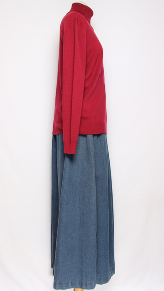 Свитер "ГЛАДКИЙ С ДЛИННЫМ РУКАВОМ " 7802  бордовый, джинс, черный, т.синий, голубой р.48-52