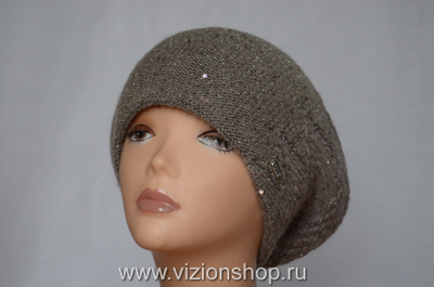 Итальянский вязаный цвухцветный берет Vizio фото