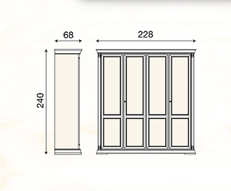 ШКАФ 4-Х ДВЕРНЫЙ PALAZZO DUCALE 71CI04AR