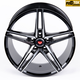 Комплект дисков R18 8,5J ET+35 5*114,3 Vossen TC02-SK164 Черный с полированными лучами (80765)