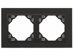 Efapel 90920 TEP, Рамка 2 поста, черное стекло/черный