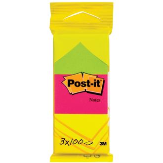 Блок-кубик Post-it 6812, 38х71, цветной, 3 блока по 100 листов