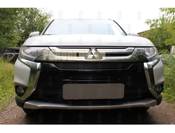 Защита радиатора Mitsubishi Outlander III 2015-2018 (3 части) black PREMIUM