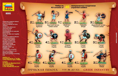 Сборная модель: (Звезда 8005) Греческая пехота V - IV вв. до н.э.