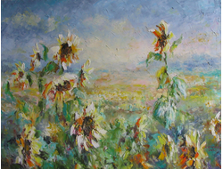Картина Подсолнухи в поле Круглова Светлана