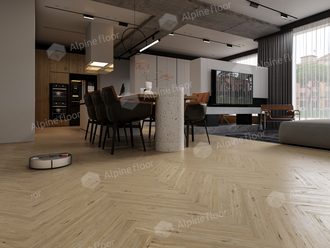 Ламинат Alpine Floor Herringbone LF102-1 Дуб Лион 606 х 101 х 8 mm