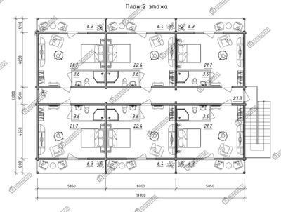 Гостиница из клееного бруса "Кабардинка", 335 м2