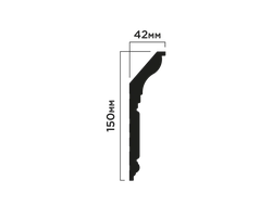 Карниз L1902L ПОЛИСТИРОЛ HI WOOD 150мм х 42мм х 2,0м.