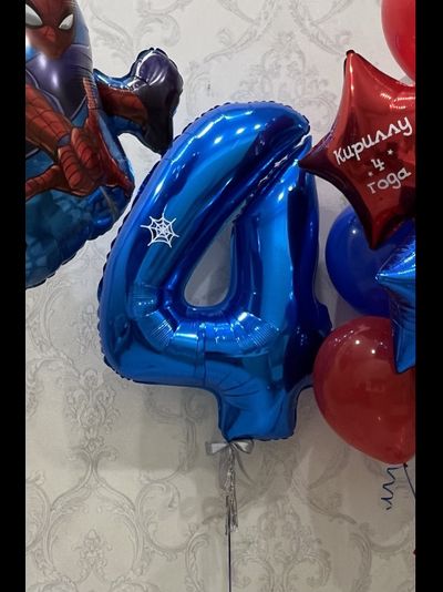 Цифра 102 см с гелием Синий