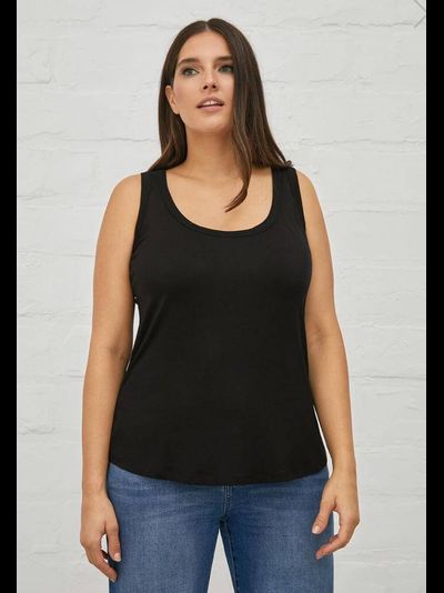 Черная женская майка большого размера