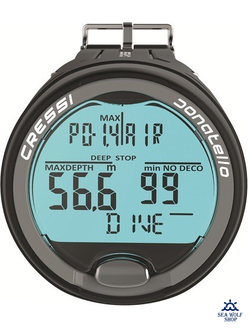 Компьютер подводный CRESSI DONATELLO декомпрессиметр, черно-серый