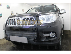 Защита радиатора Foton Sauvana 2015- (8 частей) black верх