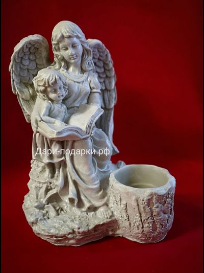 Кашпо Ангел с девочкой  37*28см    2,3кг   полистоун Россия 2239/013079*