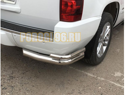 Защита заднего бампера уголки двойные d76/42 для Chevrolet Tahoe (2007-2012)