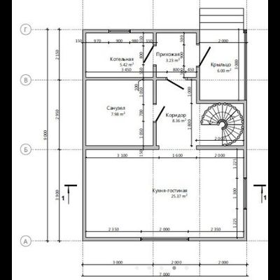 Двухэтажный каркасный дом с тремя спальнями 90м² (SK49)