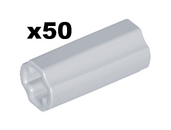 Technic, Axle Connector 2L Smooth with x Hole + Orientation, Light Bluish Gray (6538c / 4512360)