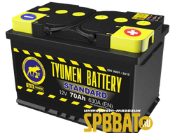 Аккумулятор Тюмень Стандарт 70 Ач ток 630А (TYUMEN BATTERY Standard) 6СТ-70LR (Ca/Ca) О/П (278х175х190) обратная полярность - +