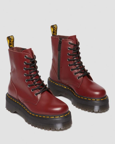 Dr Martens Jadon Boot Smooth Leather Platforms Red красные