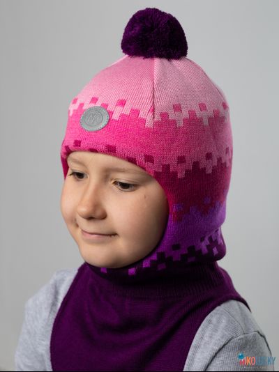 Шапка-шлем  20101-06, цвет сливовый,сиреневый,розовый р. 52-54